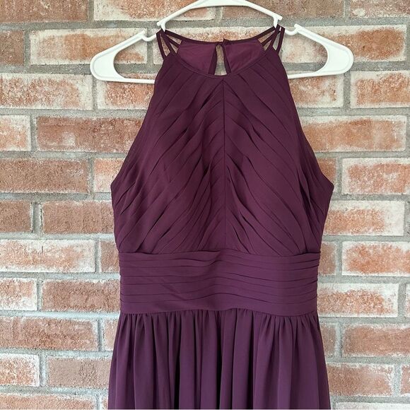 Bill Levkoff 1161 Bridesmaid Gown Dress Formal Open Back Halter Women’s 8 Purple - Picture 3 of 10